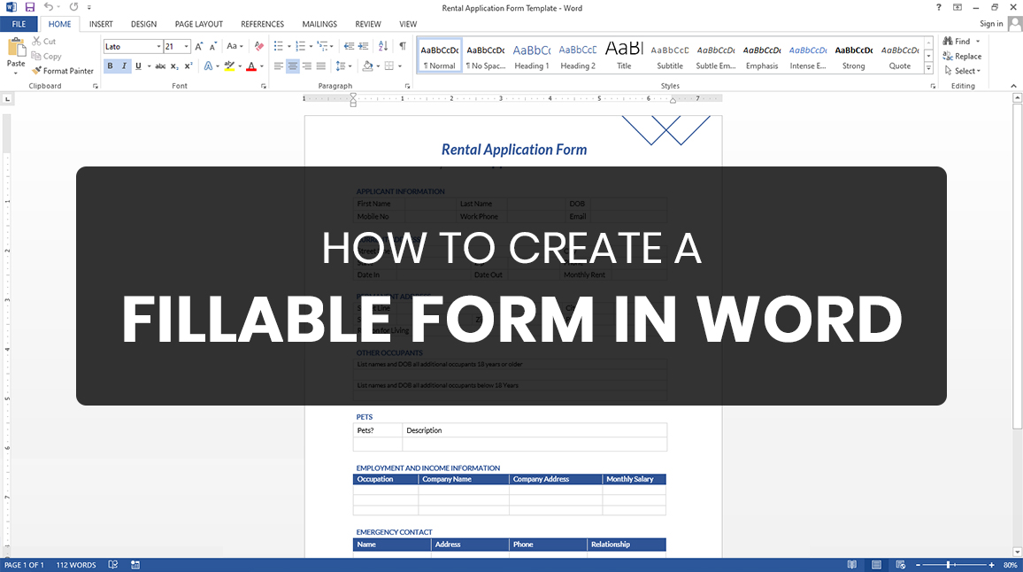 How to Make a Fillable Form in Word