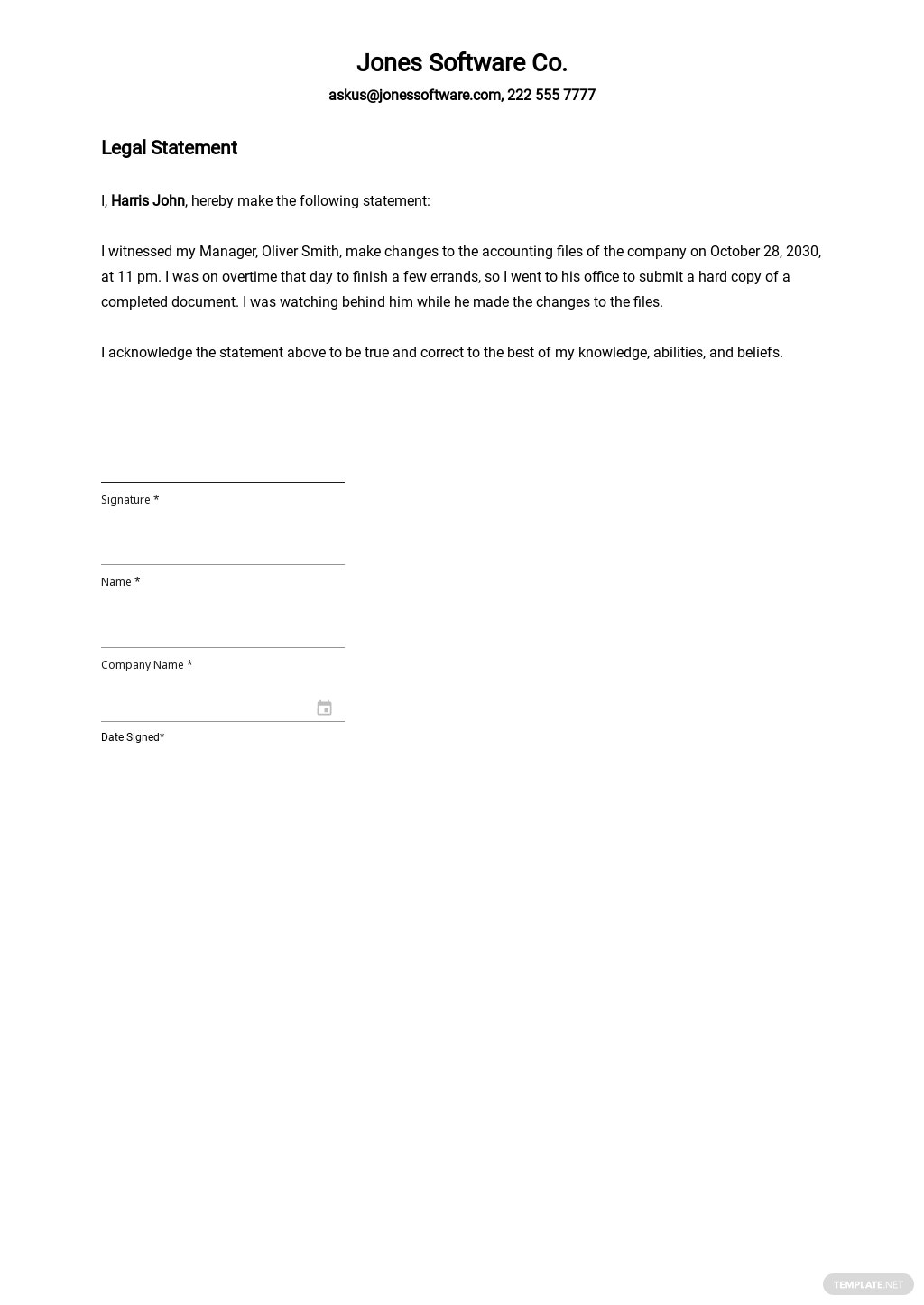 50+ Statement Samples, Format & Examples 2022