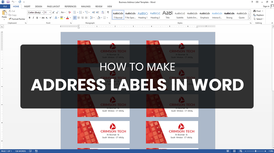 How to Make/Create an Address Label in Microsoft Word [Templates