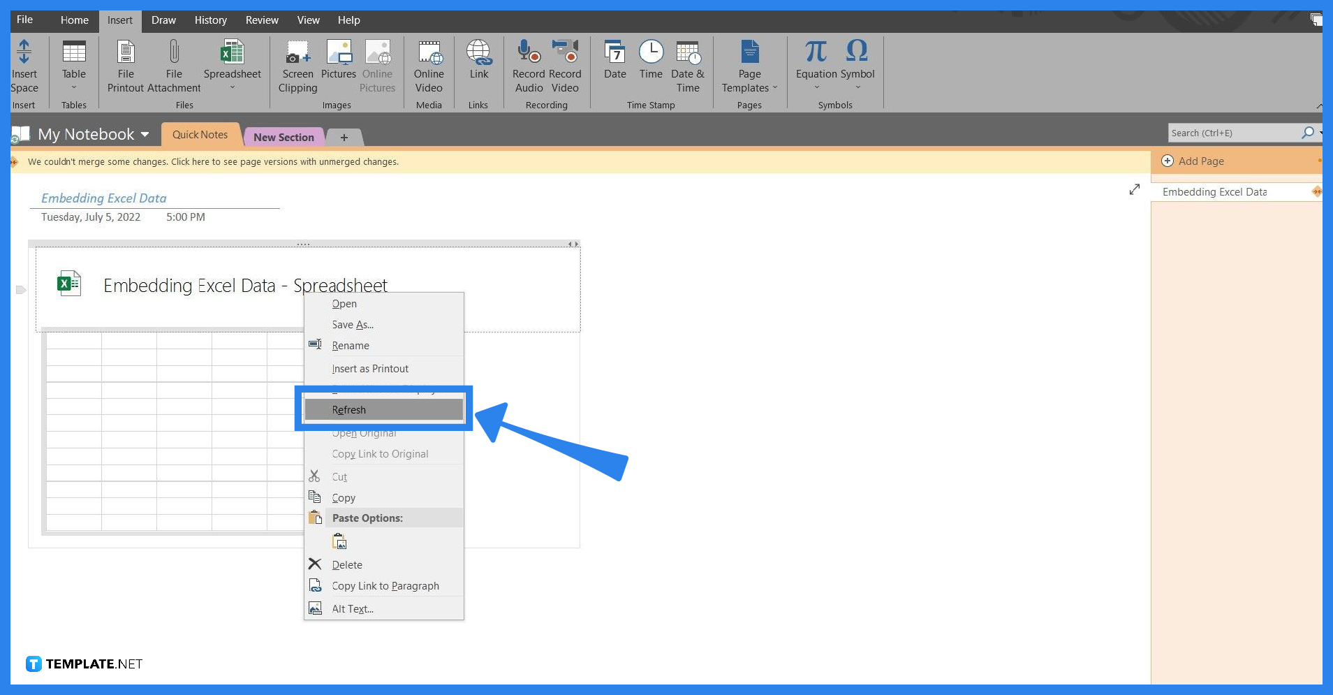 How to Embed Excel Data into Microsoft OneNote