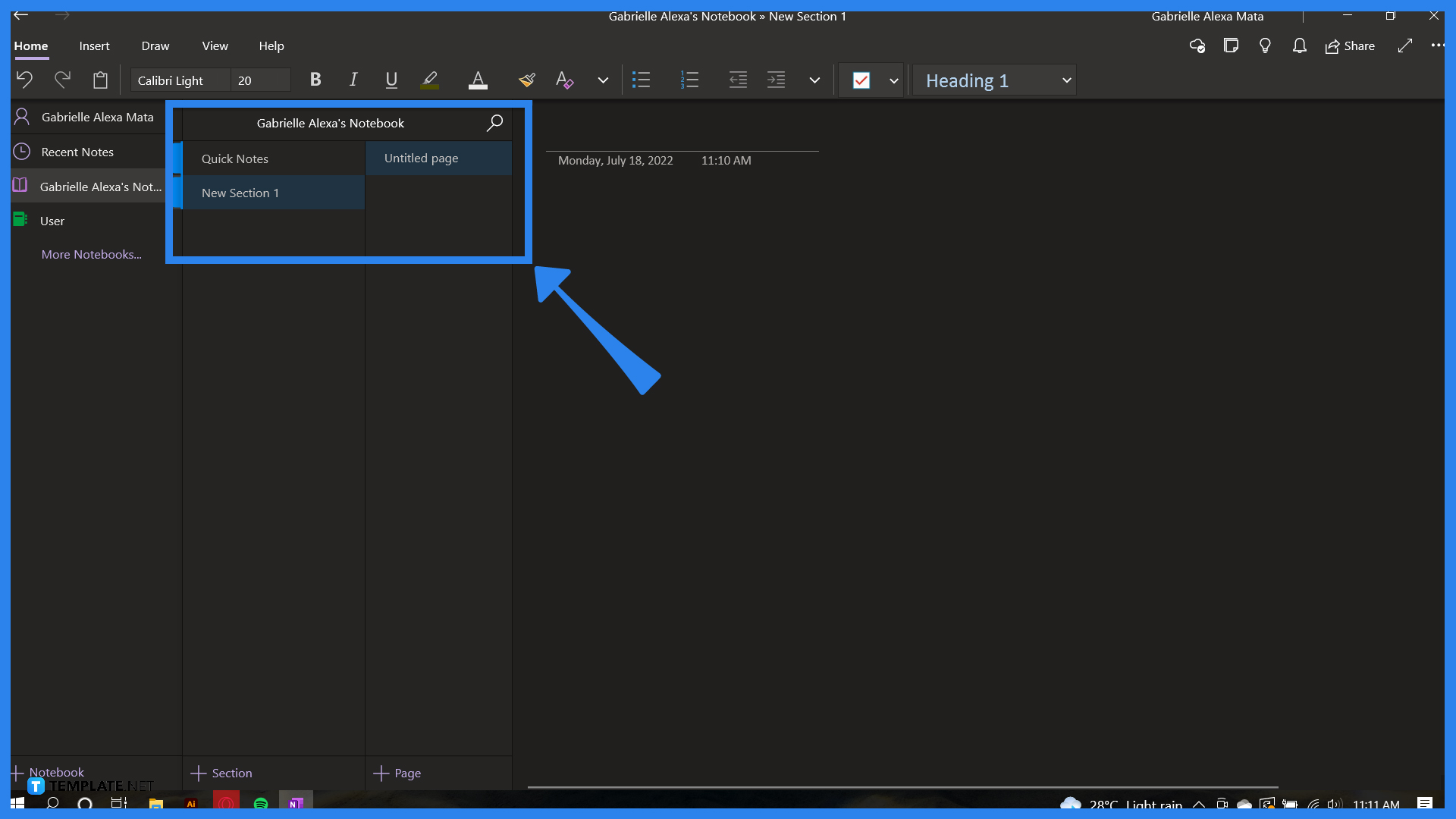 How to Hide Navigation in Microsoft OneNote