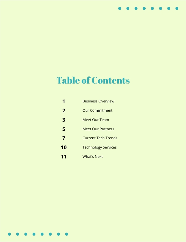 Table of Contents Maker Free, Creator, Generator, Edit Online Free