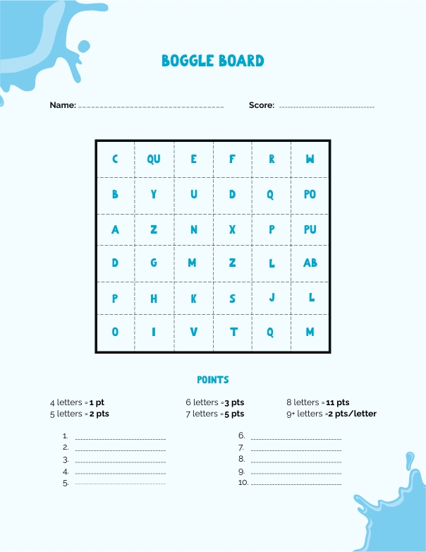 Boggle Board Maker Free, Creator, Generator, Edit Online Free