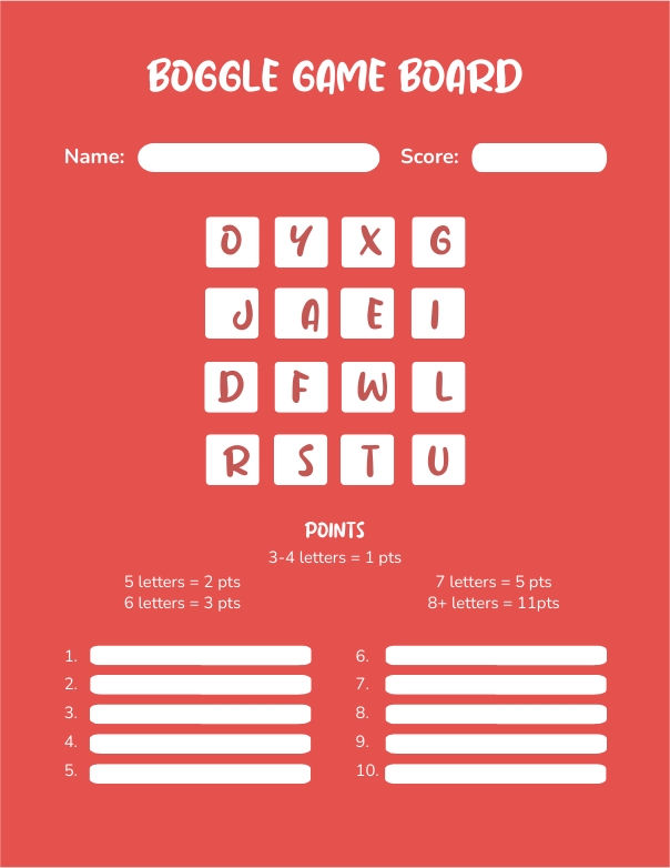 Boggle Board Maker Free, Creator, Generator, Edit Online Free