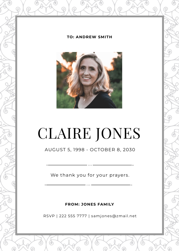 Obituary Card Maker Free, Creator, Generator, Edit Online Free