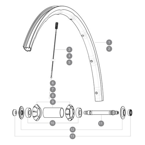 MAVIC Ksyrium Elite 11 Hub Cap And Adjust Nut Schwarz