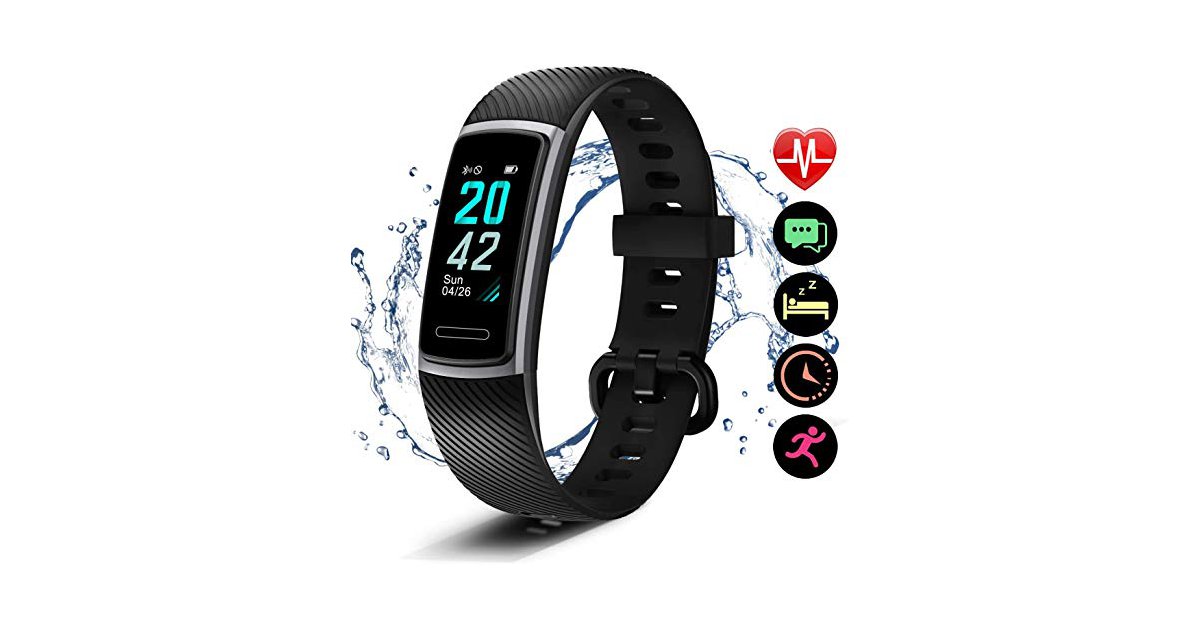 Letsfit Fitness Armband, Schrittzähler Uhr, Wasserdicht IP68