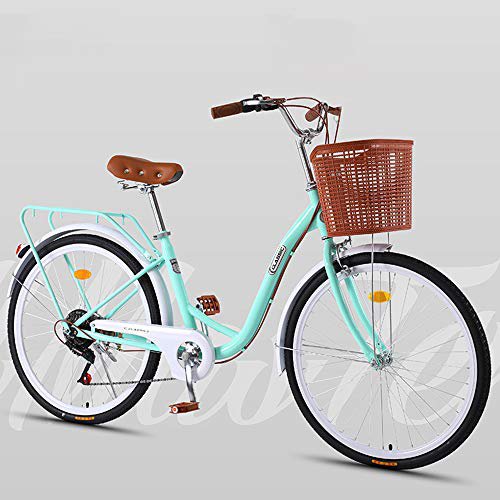DelongKe Damen Cruiser Bike, Urban Lady Beach Cruiser Fahrrad, Damen
