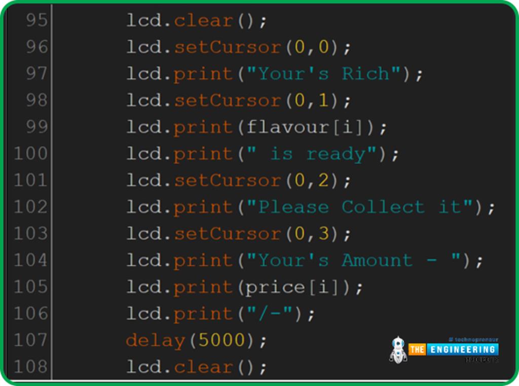 Smart Coffee Vending Machine using Arduino The Engineering Projects