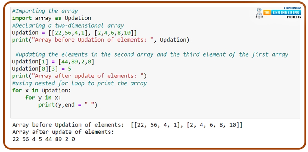 MultiDimensional Arrays in Python The Engineering Projects