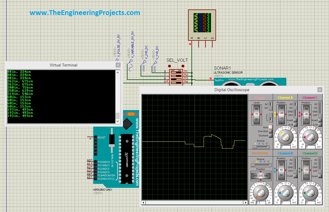 Ultrasonic Sensor Simulation in Proteus The Engineering Projects