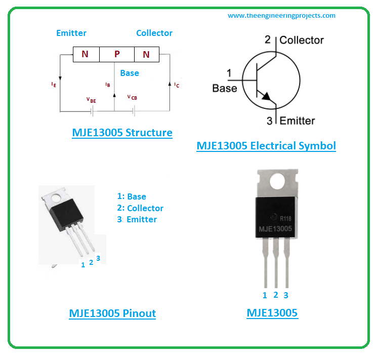MJE13005 NPN Transistor Datasheet, Pinout, Features & Applications