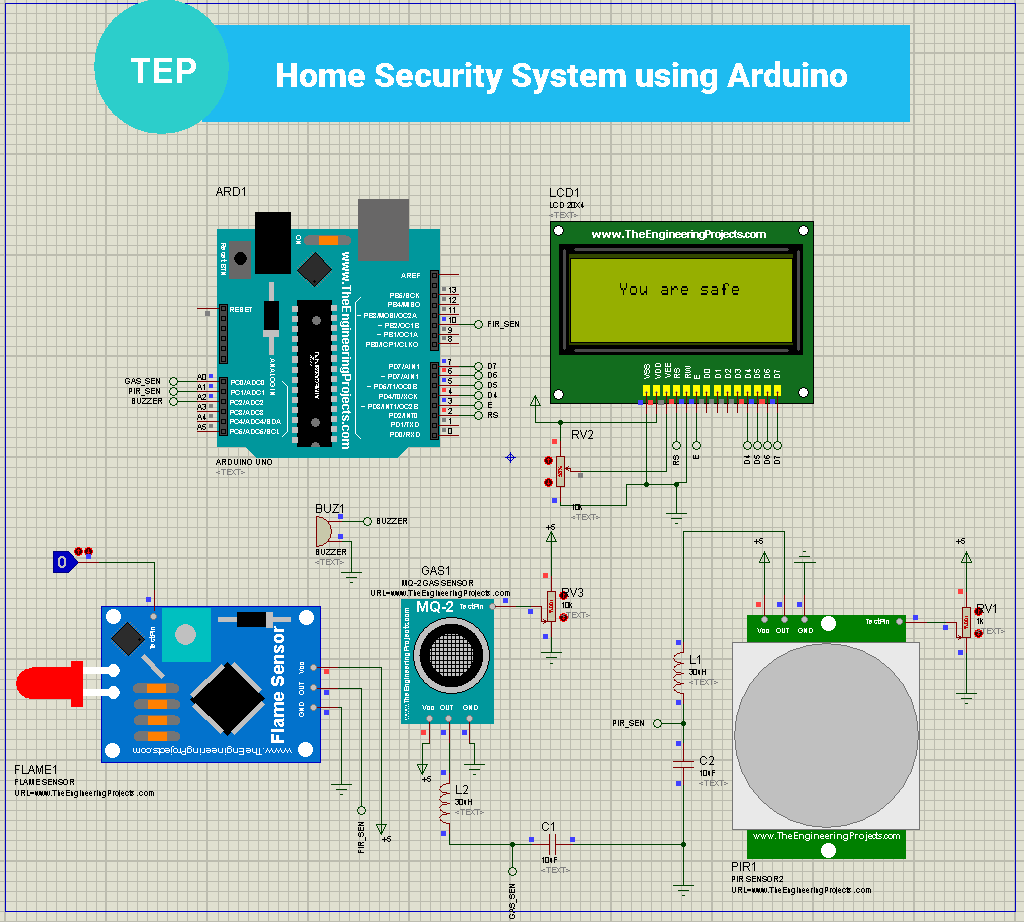 Smart Home Security System using Arduino The Engineering Projects