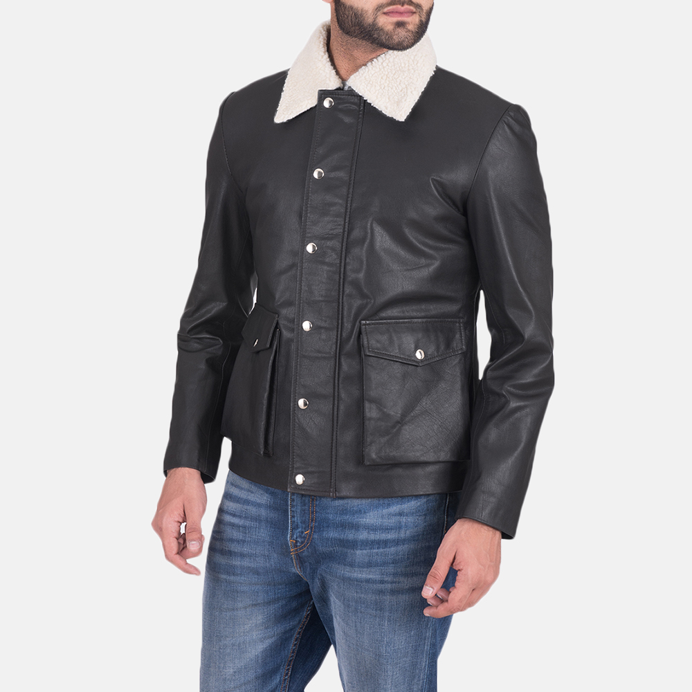 Men's Snow Cole Black Leather Jacket