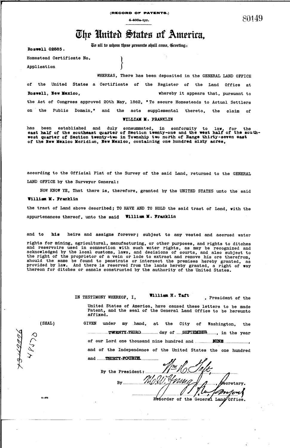 Homesteading, Mining, Ranching, Logging Image (1909) Roosevelt County
