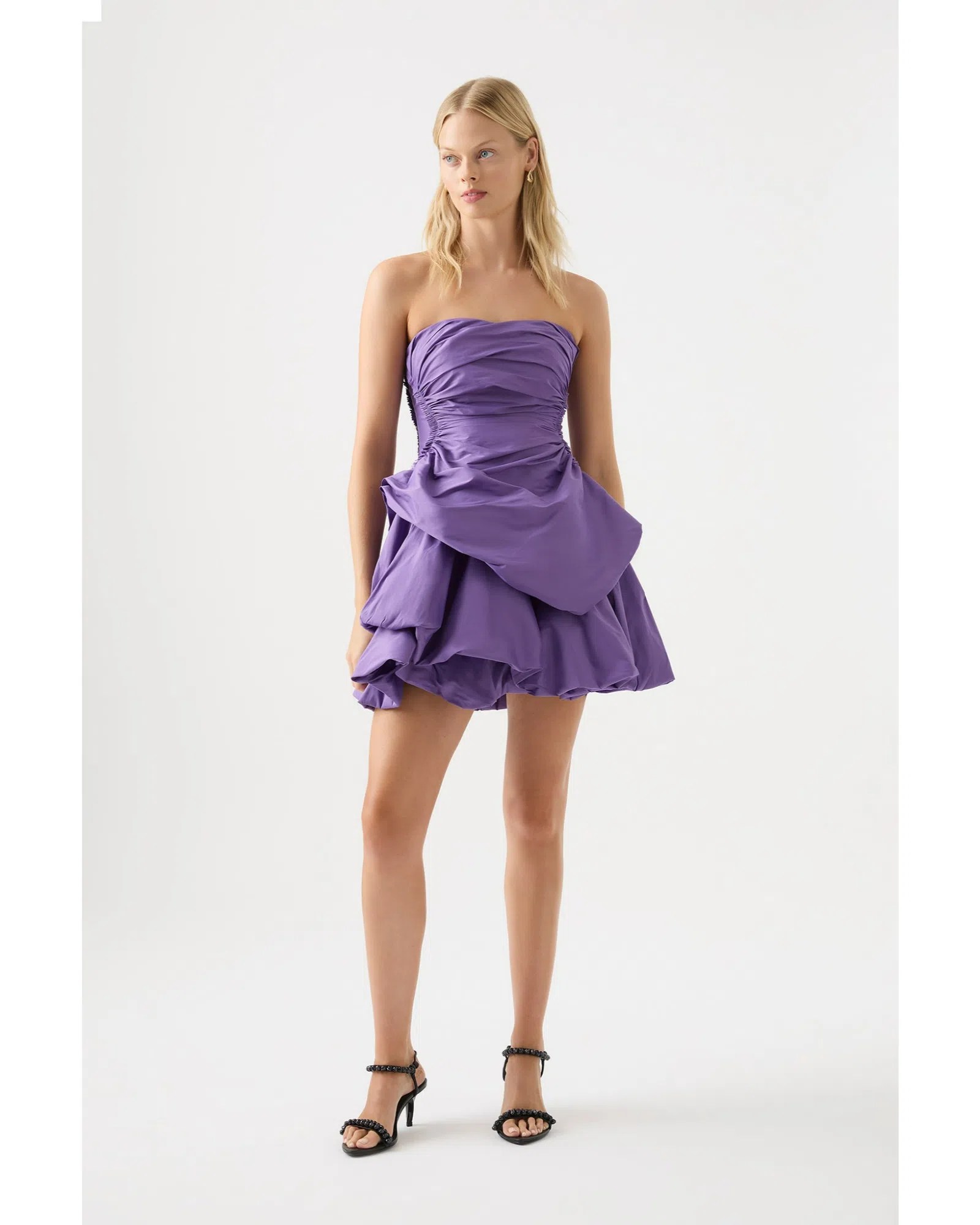 Aje Daybreak Strapless Mini Dress Deep Violet Size AU 10 The Volte
