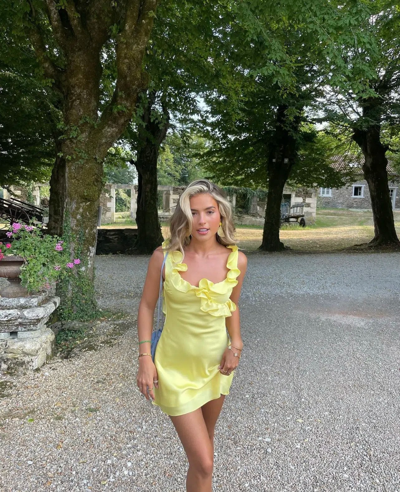 House of CB Tink Satin Ruffle Buttercup Mini Dress Yellow Size 8