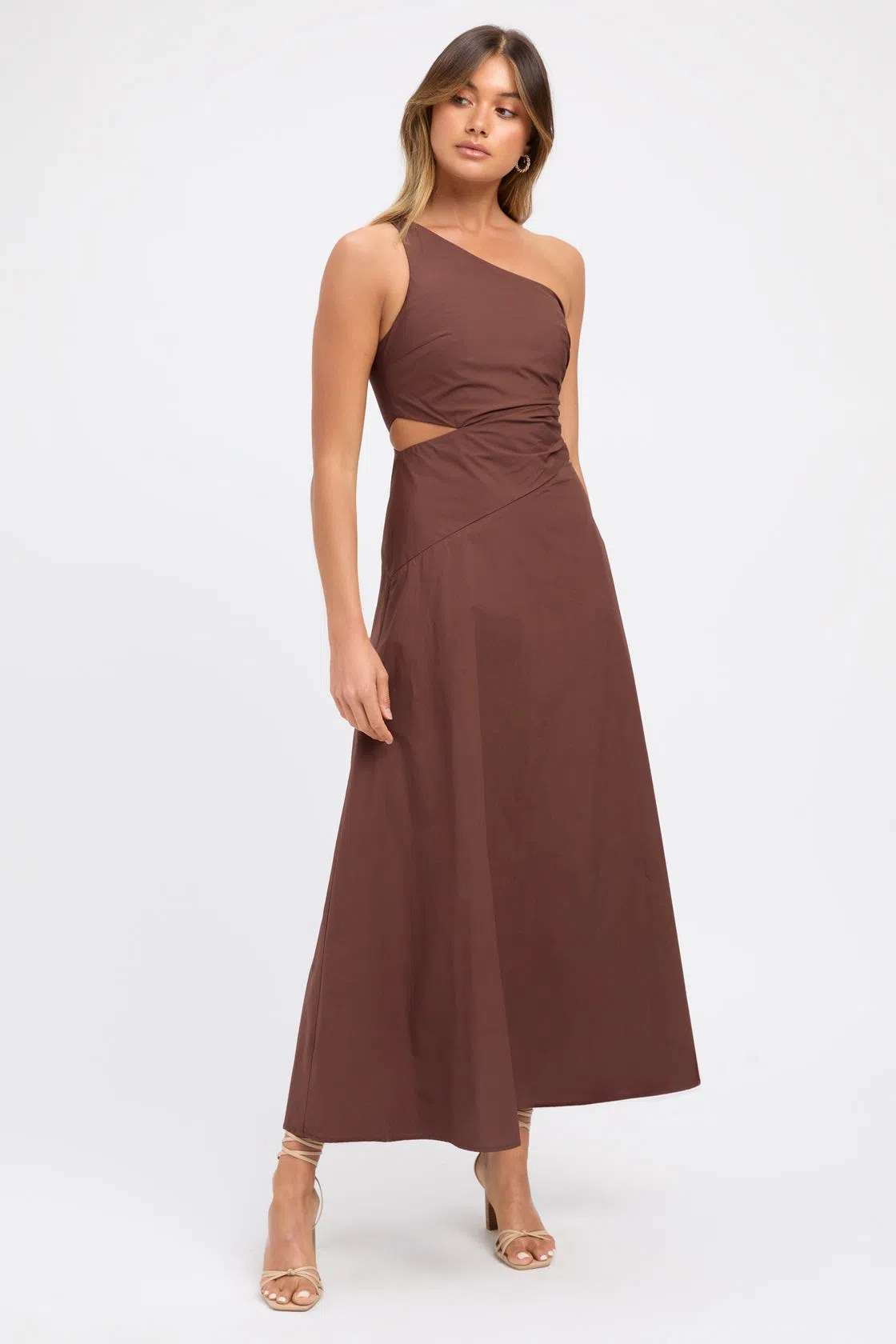Kookai Poplin Dress in Chocolate Brown Size 40/ Au 12 The Volte