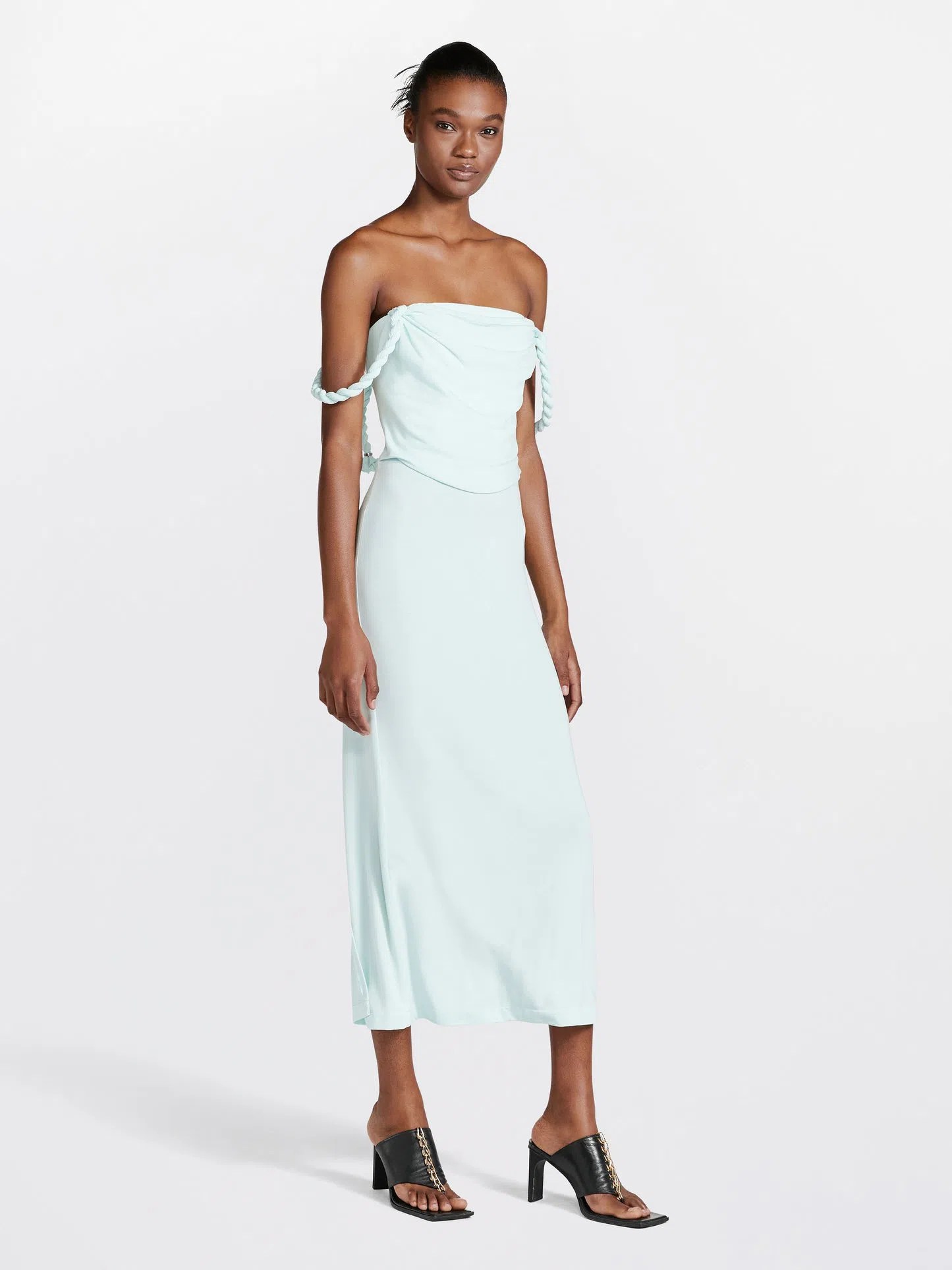 Dion Lee Rope Drape Dress in Clear Blue Size 8 The Volte