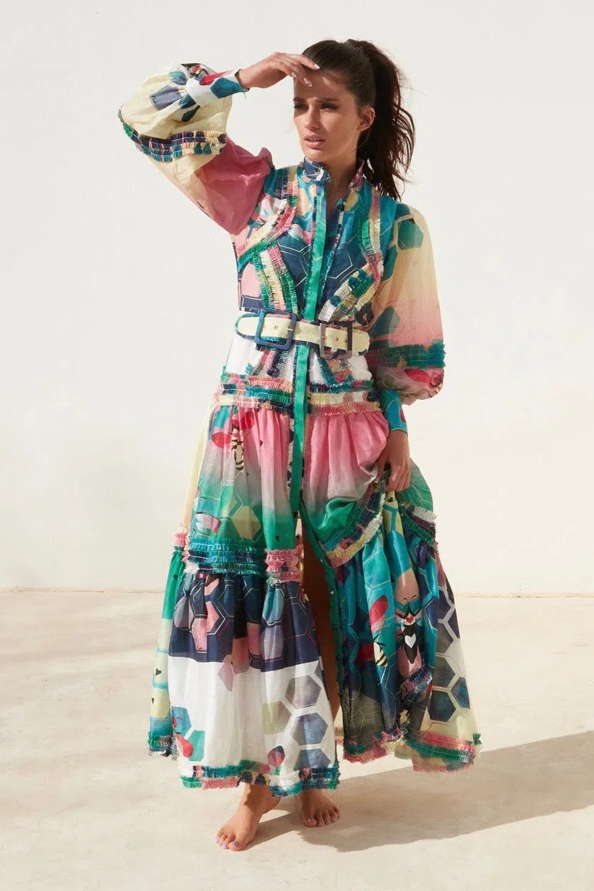 Mackenzie Mode Queen Bee Maxi Dress Bright Bee Size 10 The Volte