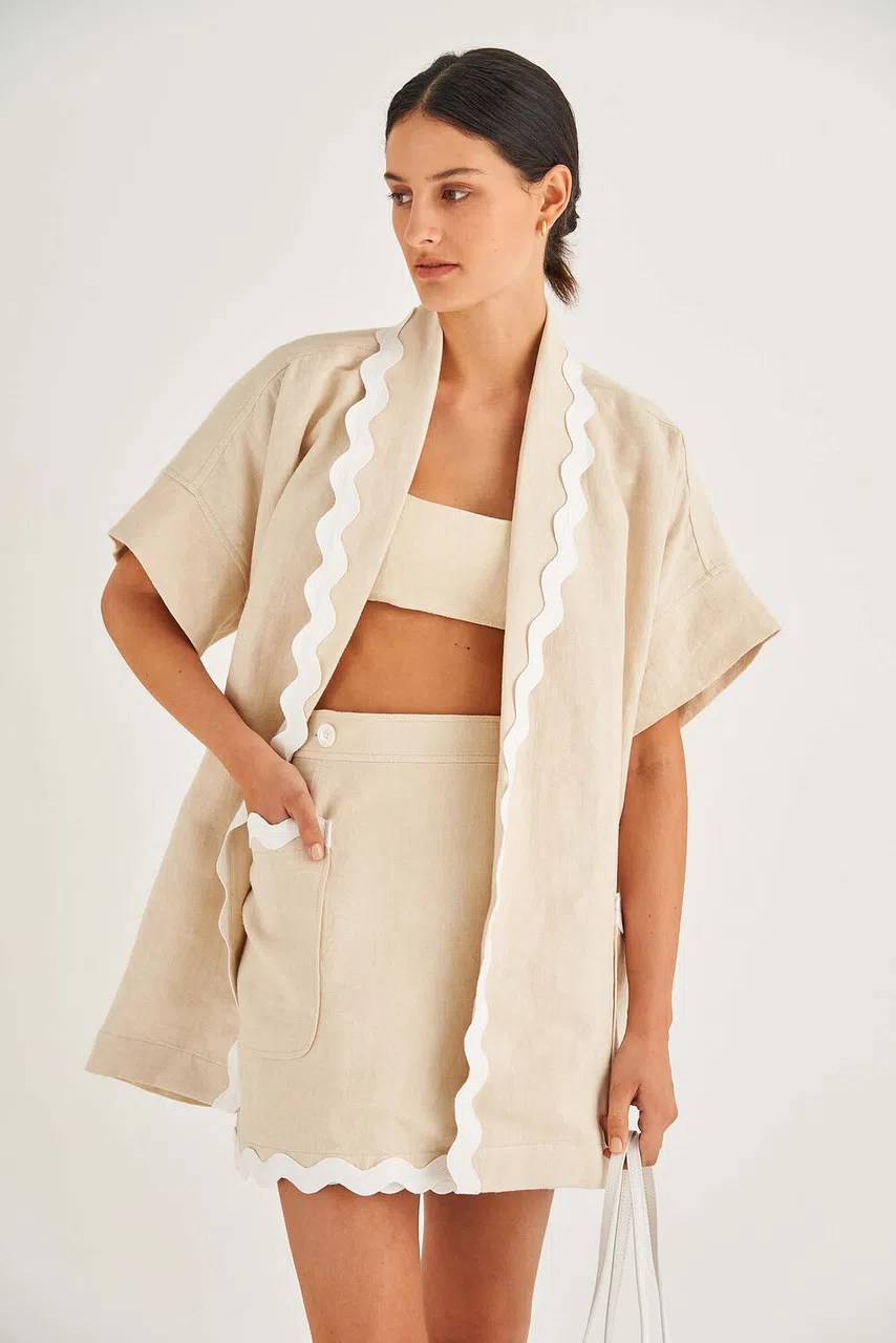 Oroton Ric Rac Robe and Skirt Cream Size AU 10 The Volte