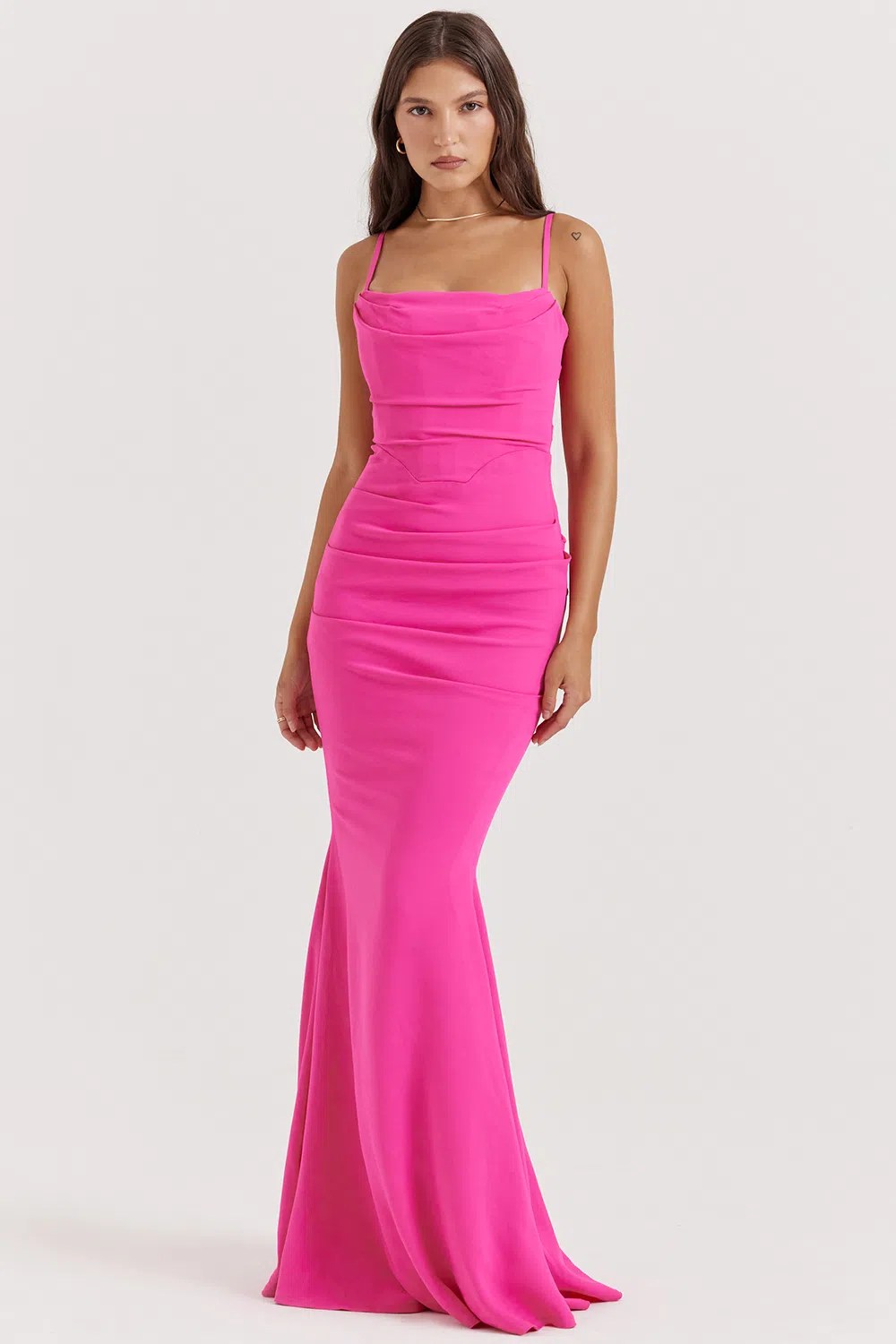 House of CB Milena Corset Maxi Dress Hot Pink Size 8 The Volte