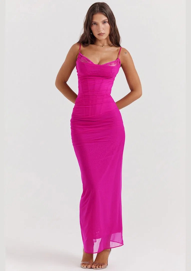 House of CB Nalini Dress Fuchsia Size M / AU 10 The Volte