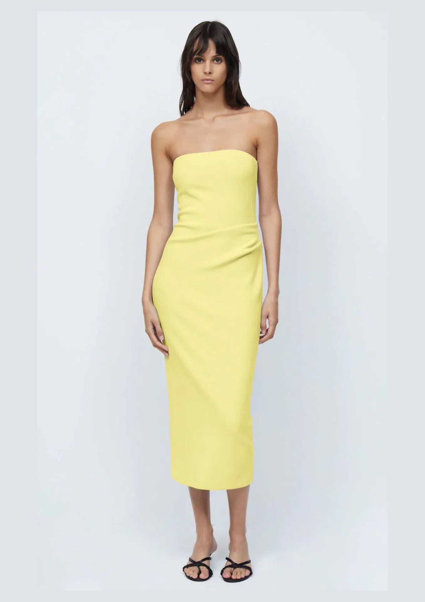 Bec & Bridge Karina Strapless Mid Dress Yellow Size 8 | The Volte