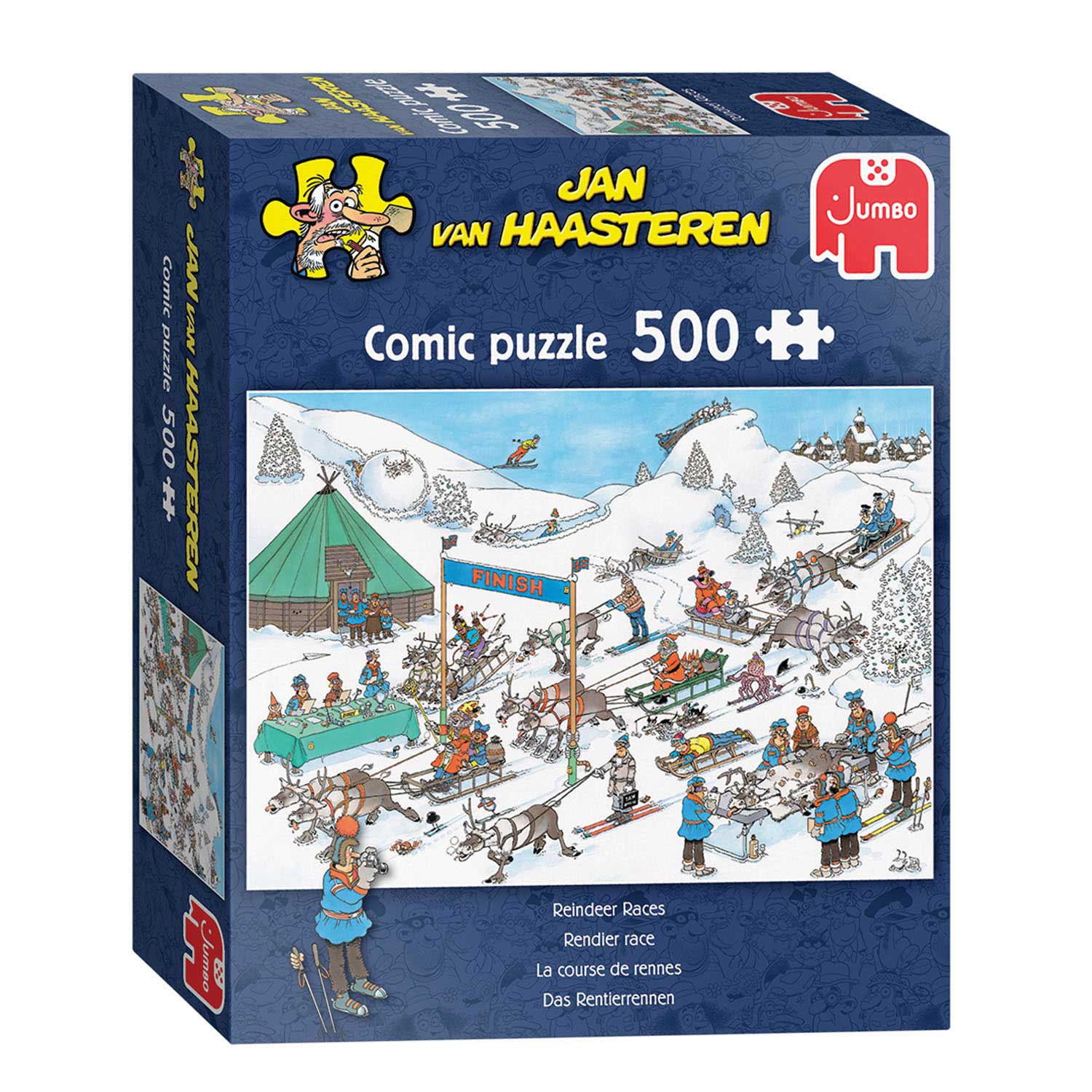 Jan Van Haasteren Puzzle - Reindeer Race, 500Pcs. | Thimble Toys