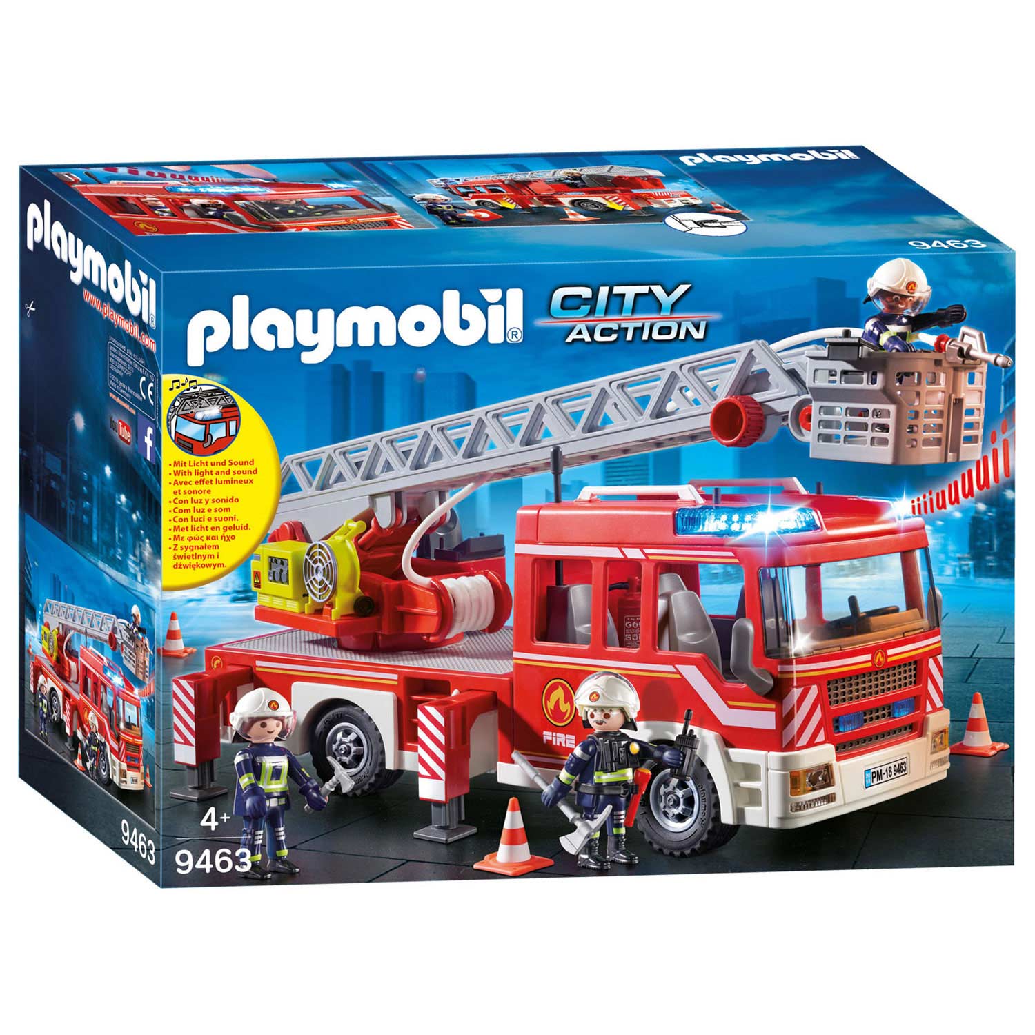 Playmobil City Action Fire Department Ladder Truck - 9463 | Thimble Toys