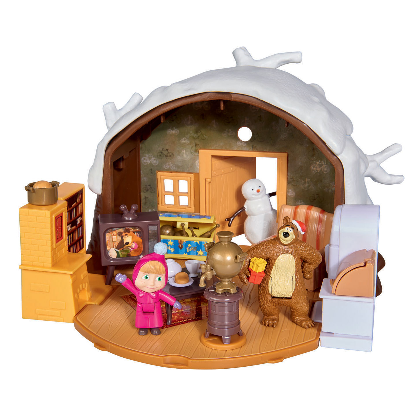 Masha En De Beer Winterhuis Speelset | Thimble Toys