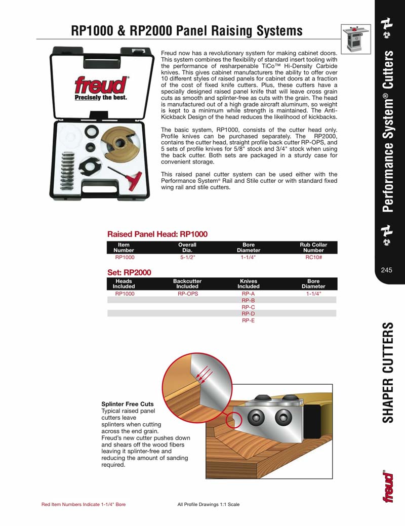 Freud RP1000 Performance Shaper Cutter System Basic Raised Panel Set (1