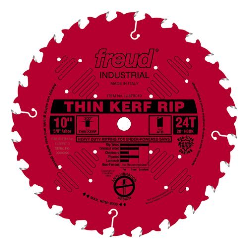 Freud LU87R008 8" Diameter X 22T Flat Thin Kerf Rip CarbideTipped Saw