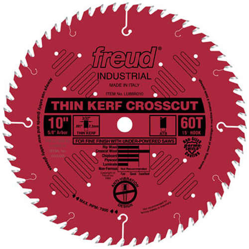 Freud LU88R010 10" Diameter X 60T ATB Thin Kerf Fine Finish Crosscut