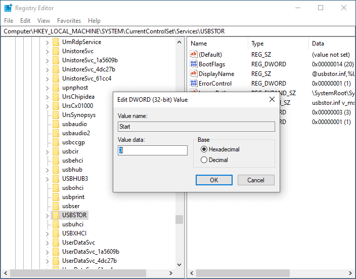 Disabling USB Storage Devices