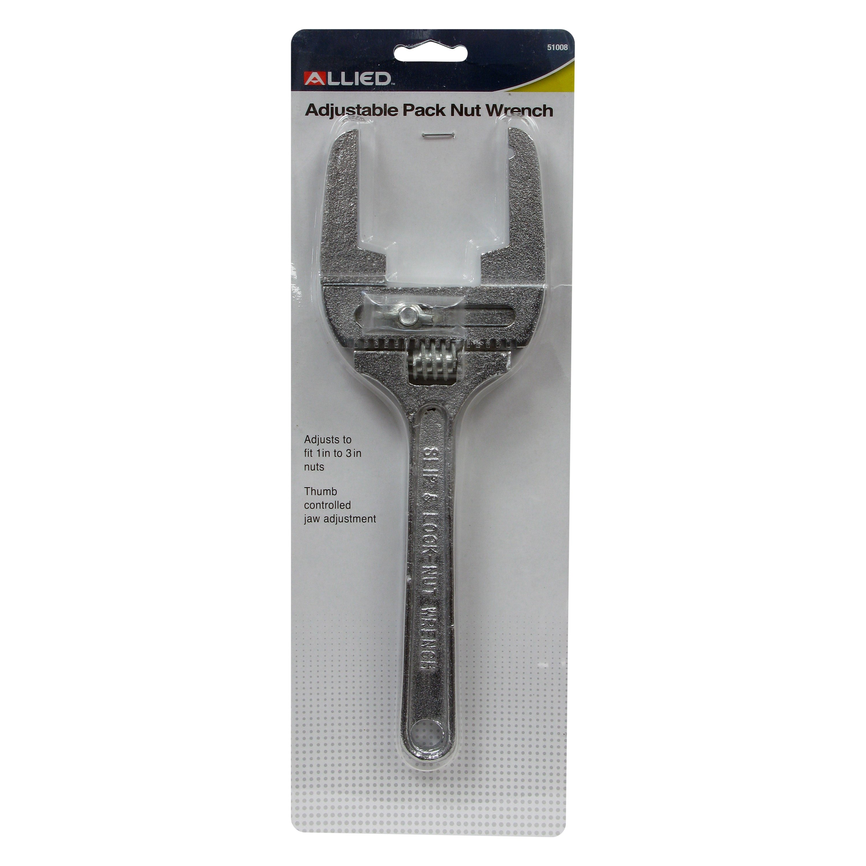 Allied Tools® 51008 3" Chrome Packing Nut Adjustable Wrench