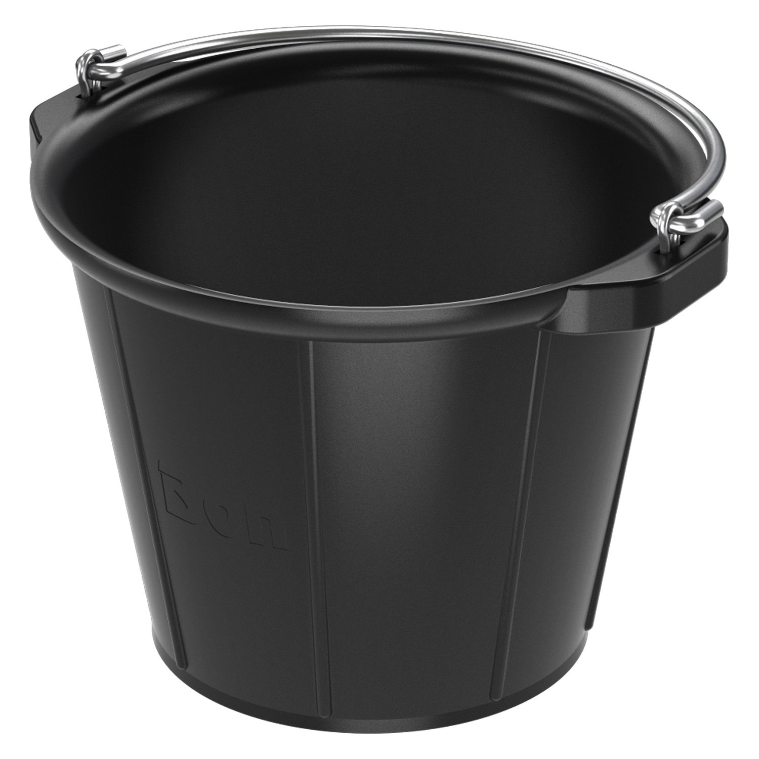 Bon Pro Plus® 84902 8 qt Black Heavy Duty Rubber Pail