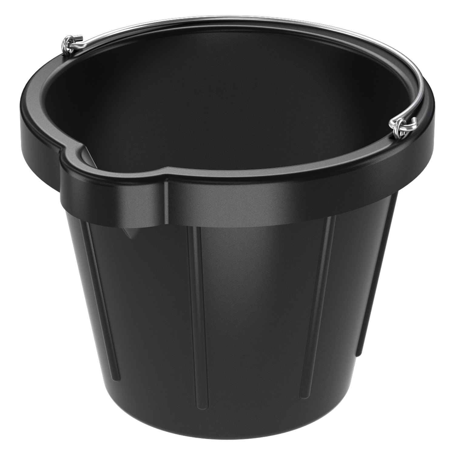 Bon Pro Plus® 84905 12 qt Black Heavy Duty Rubber Pail with Pouring