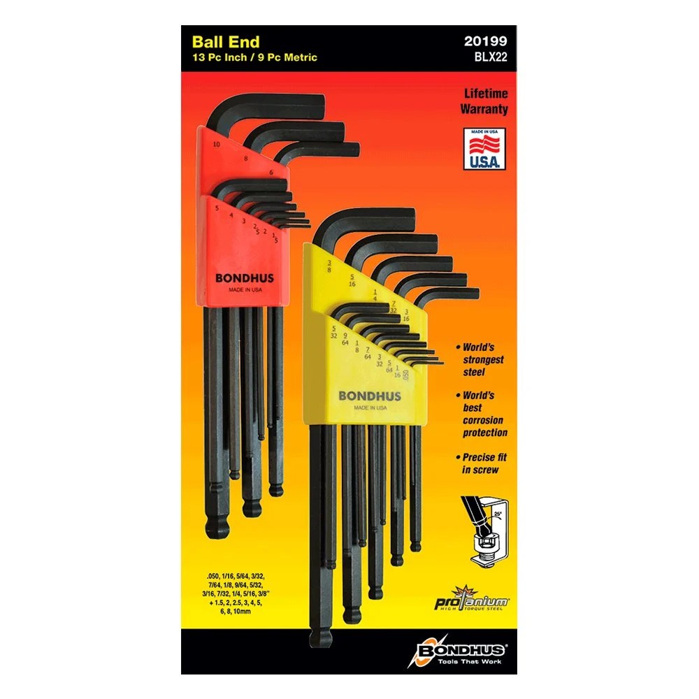 Bondhus® ProGuard™ SAE/Metric Ball End Hex Key Set