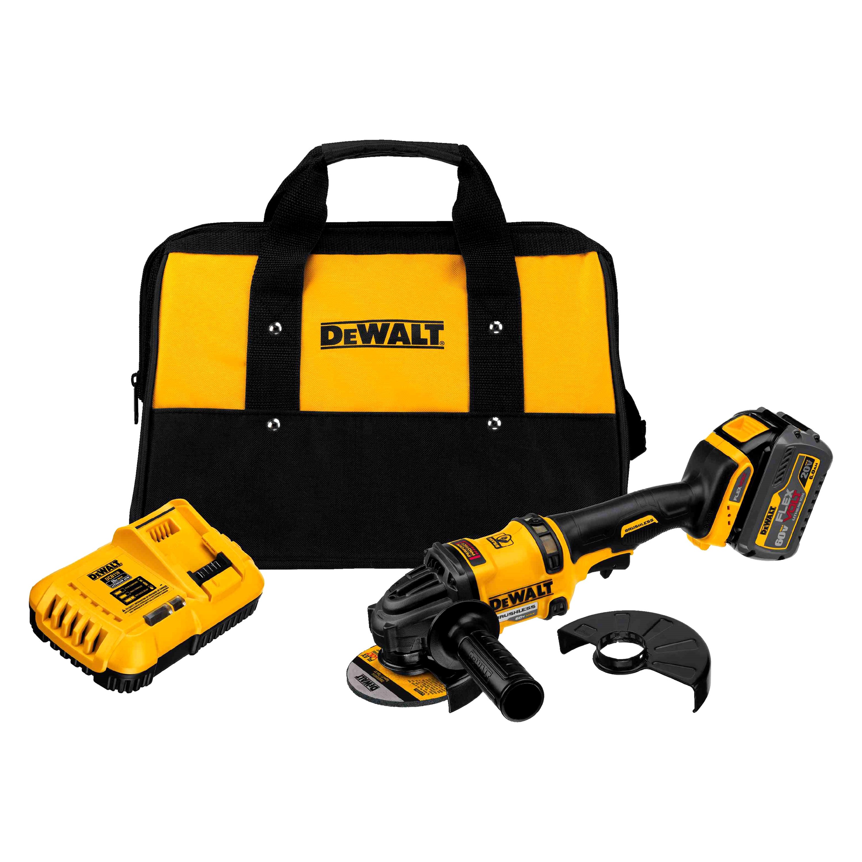 DeWALT® DCG414T1 FLEXVOLT™ 6" 60 V 6.0 Ah Liion Cordless Angle