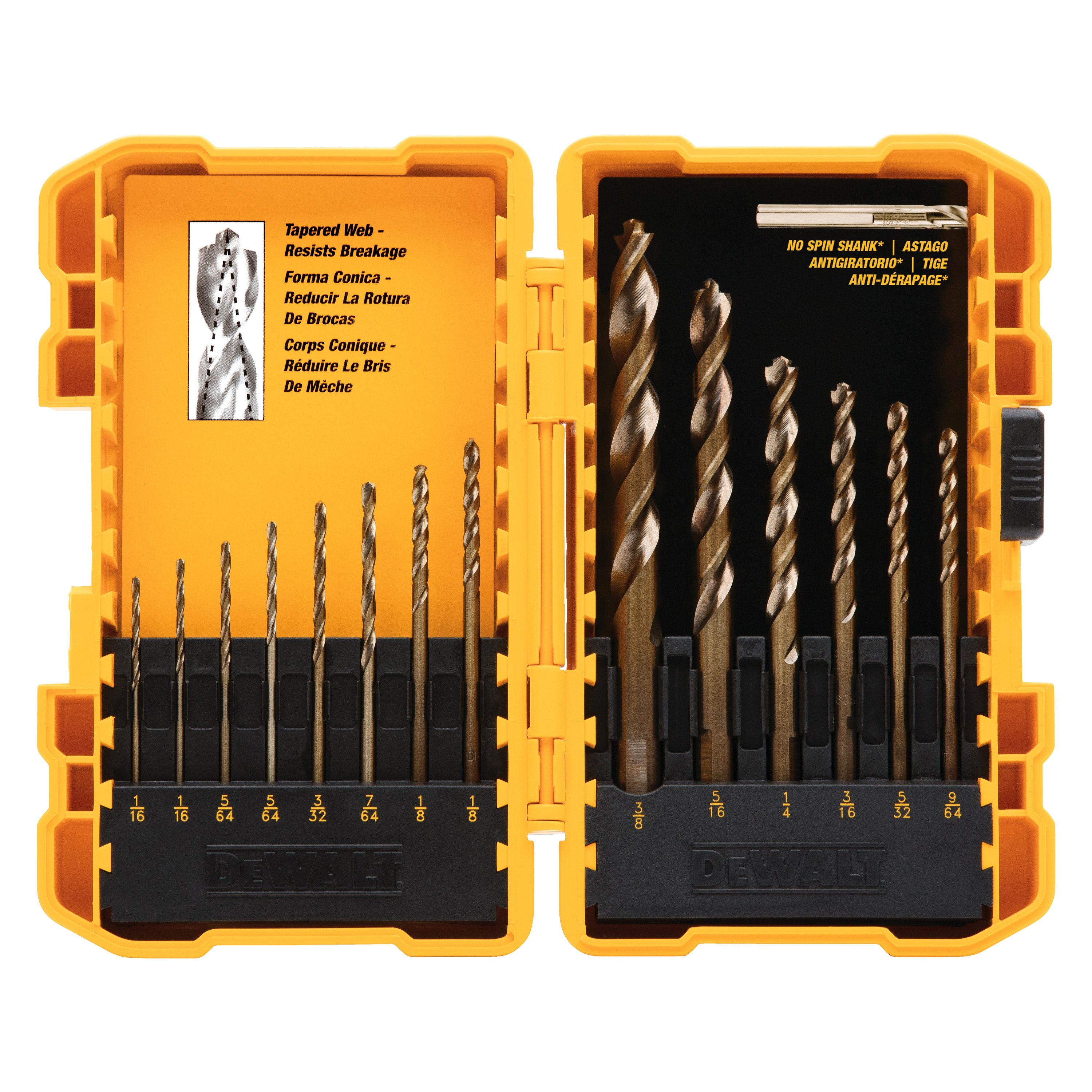 DeWALT® DW1169 14Piece Pilot Point™ HSS Drill Bit Set
