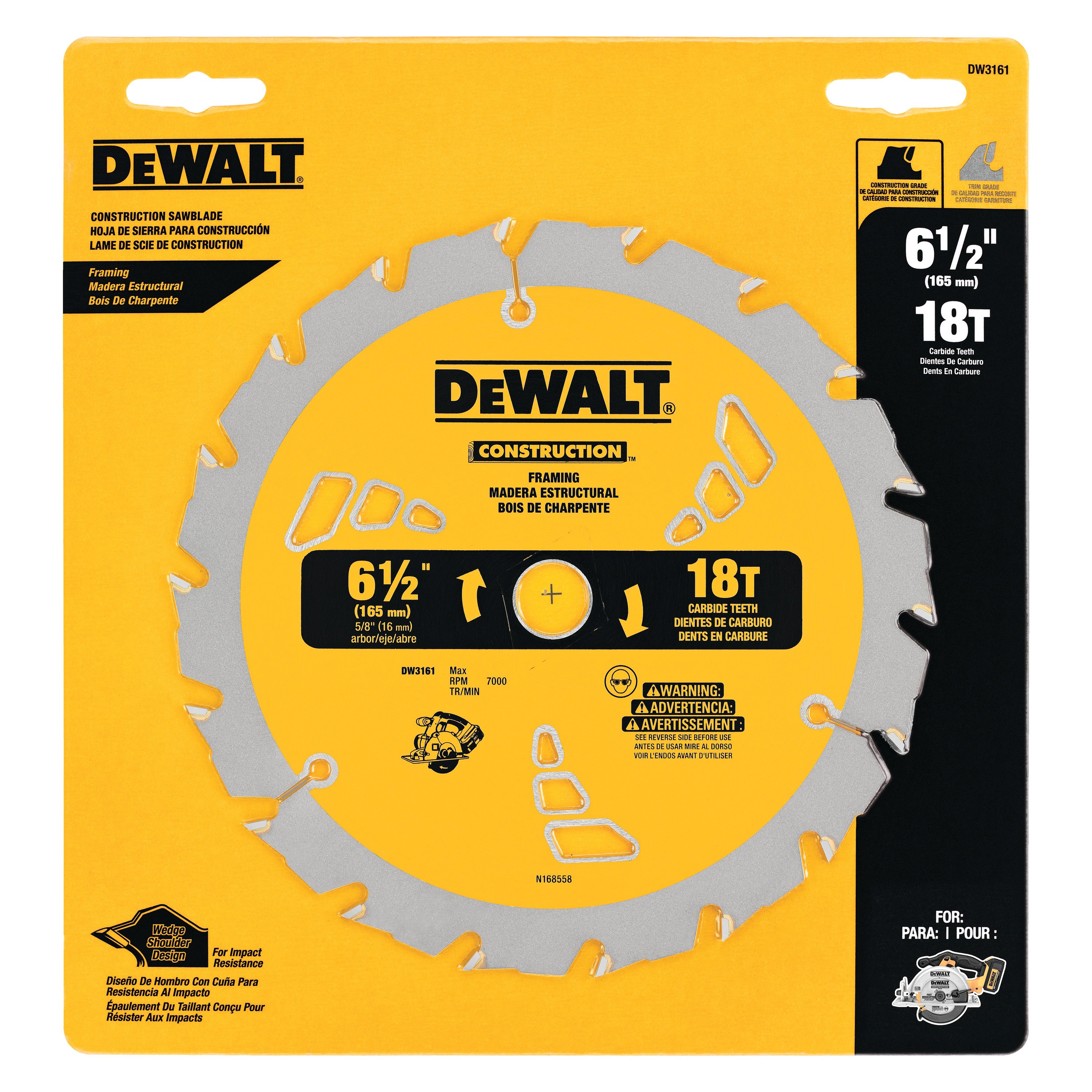 DeWALT® DW9053 53/8" 80T Small Diameter Circular Saw Blade for Vinyl