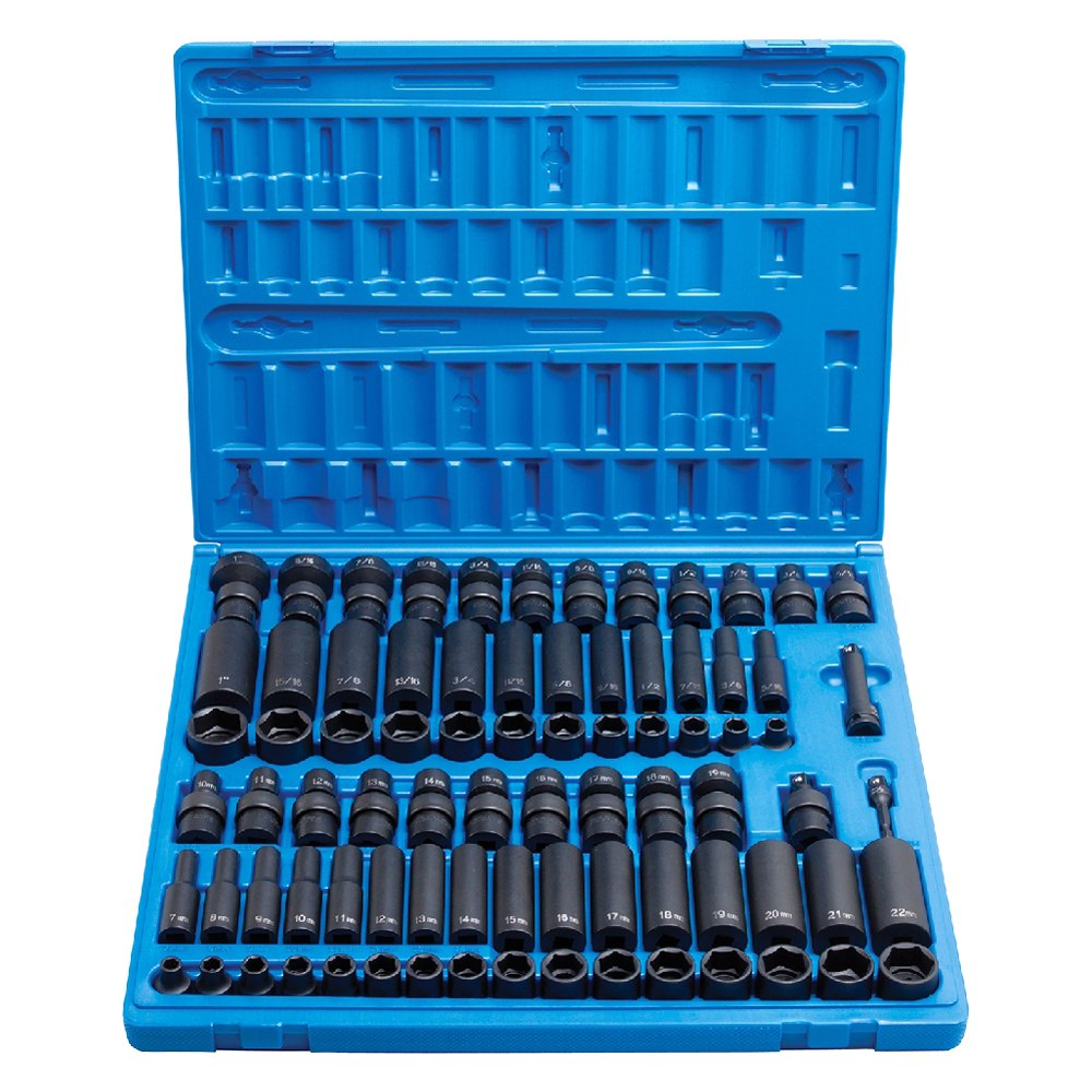 Grey Pneumatic® 1281 3/8" Drive SAE/Metric 6Point Standard and Deep