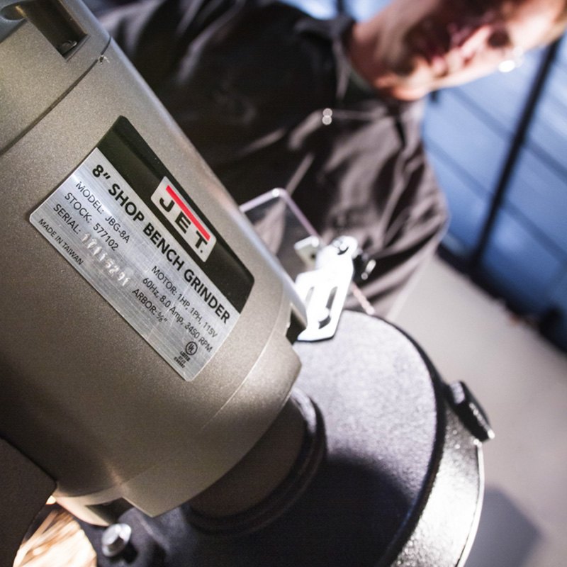 JET Tools® 577128 8" 120 V Corded Bench Grinder with Grinding Wheel