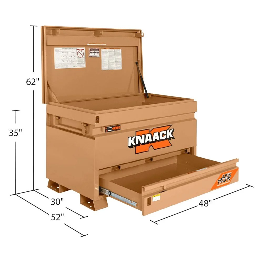 Knaack® 4830D JOBMASTER™ 48" L x 30" W x 35" H Tan Chest with Junk