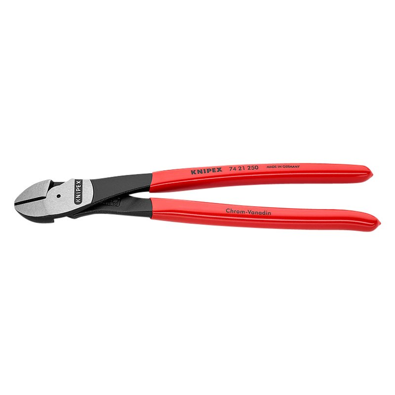 Knipex® 74 21 250 10" Lap Joint Dipped 25° Angled Diagonal Cutters