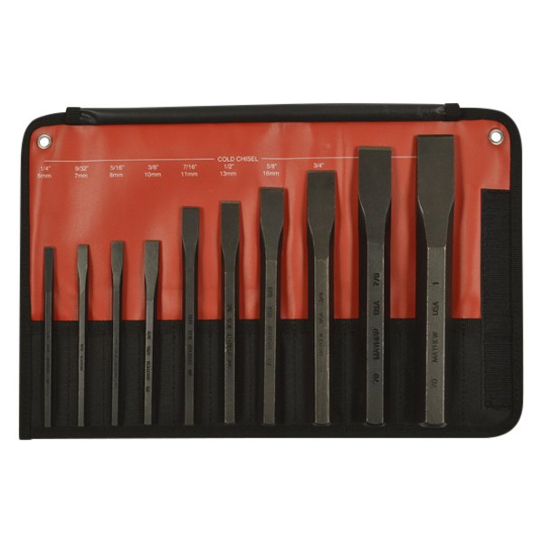 Mayhew Tools® 61510 10piece 1/4" to 1" Cold Chisel Set