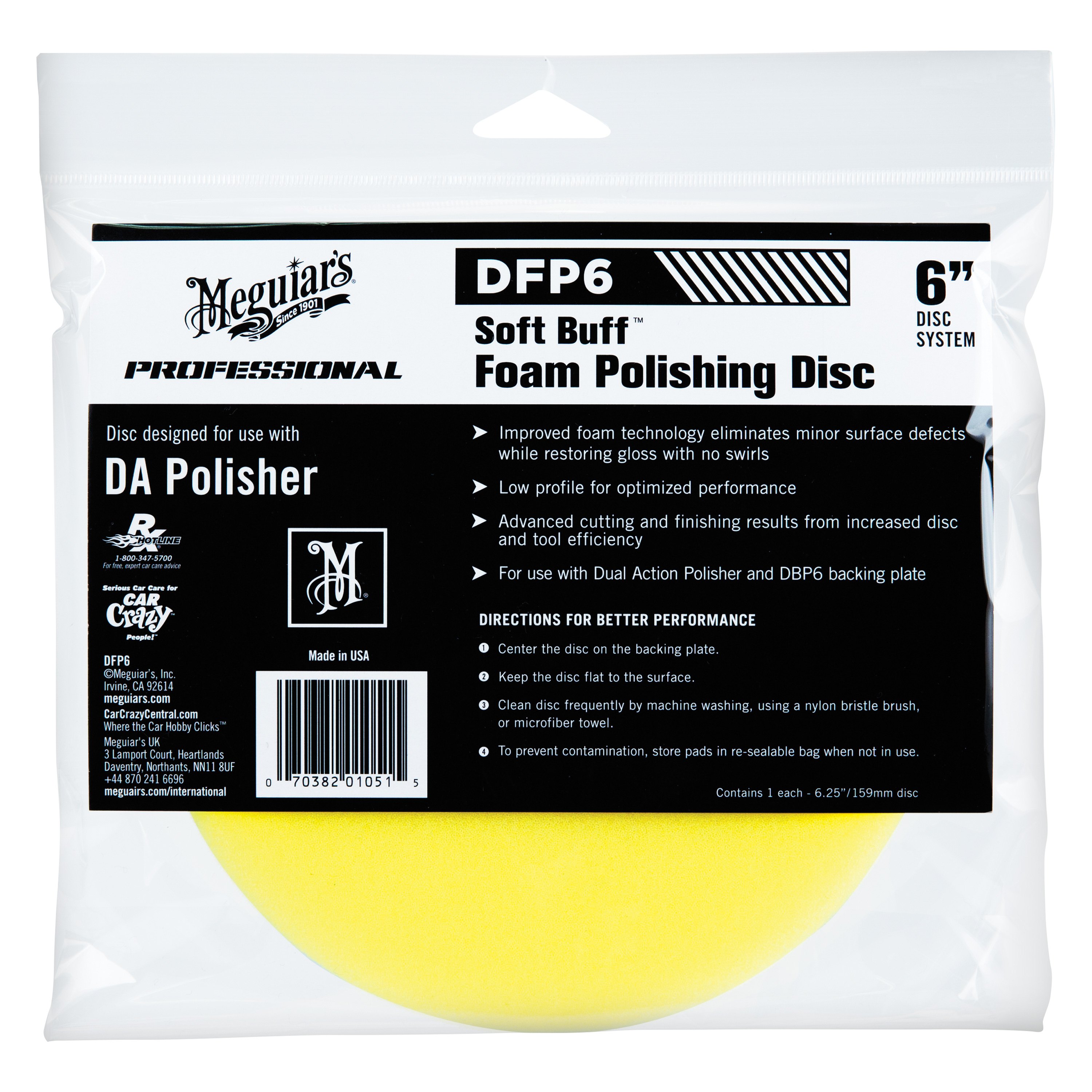 Meguiars® DFP6 Soft Buff™ 6" Foam Dual Action HookandLoop Polishing