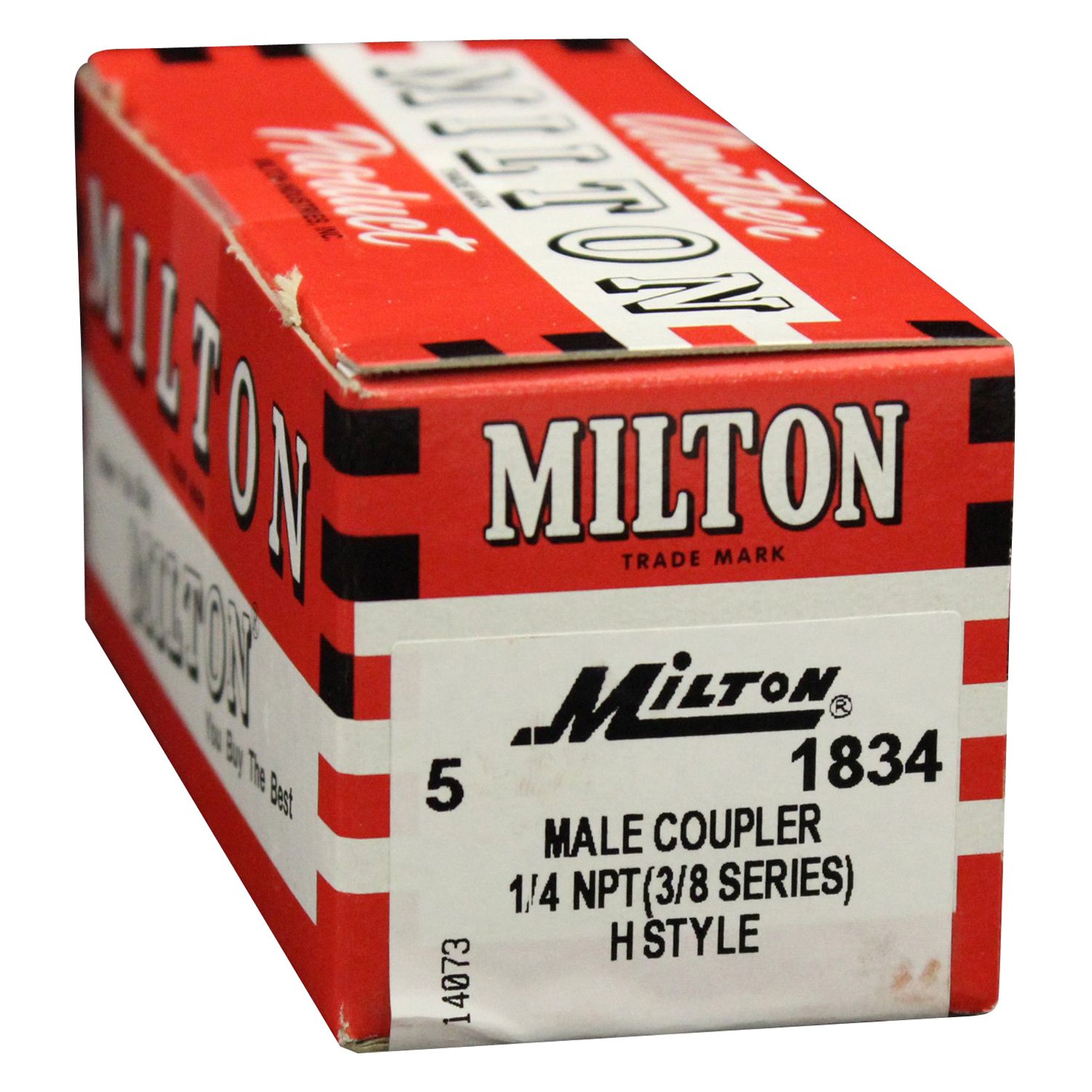 Milton® 1834 HStyle 1/4" (M) NPT x 3/8" 67 CFM Steel Quick Coupler Body, 5 Pieces