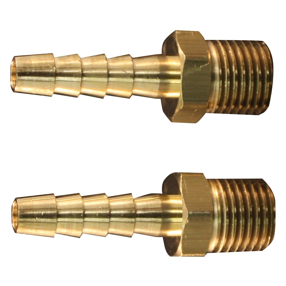Milton® 6004 1/4" (M) NPT x 1/8" OD Brass Barbed Hose Fitting, 5